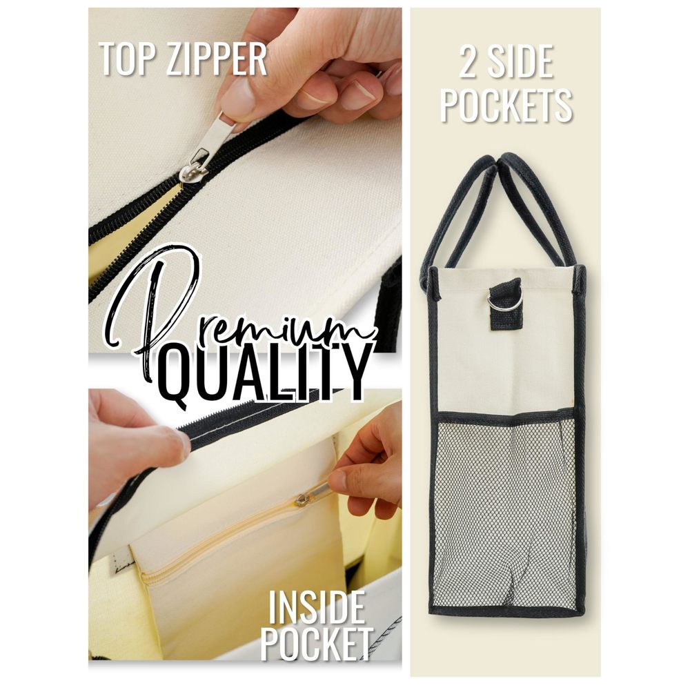 Farewell Gifts Coworkers Canvas Tote Bag With Top Zier Closure And :') - Picture 7 of 7